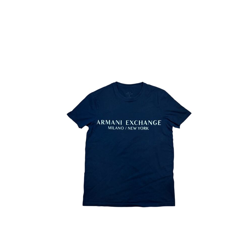 Armani Exchange Black Crewneck Milano New York T-shirt Size M Slim